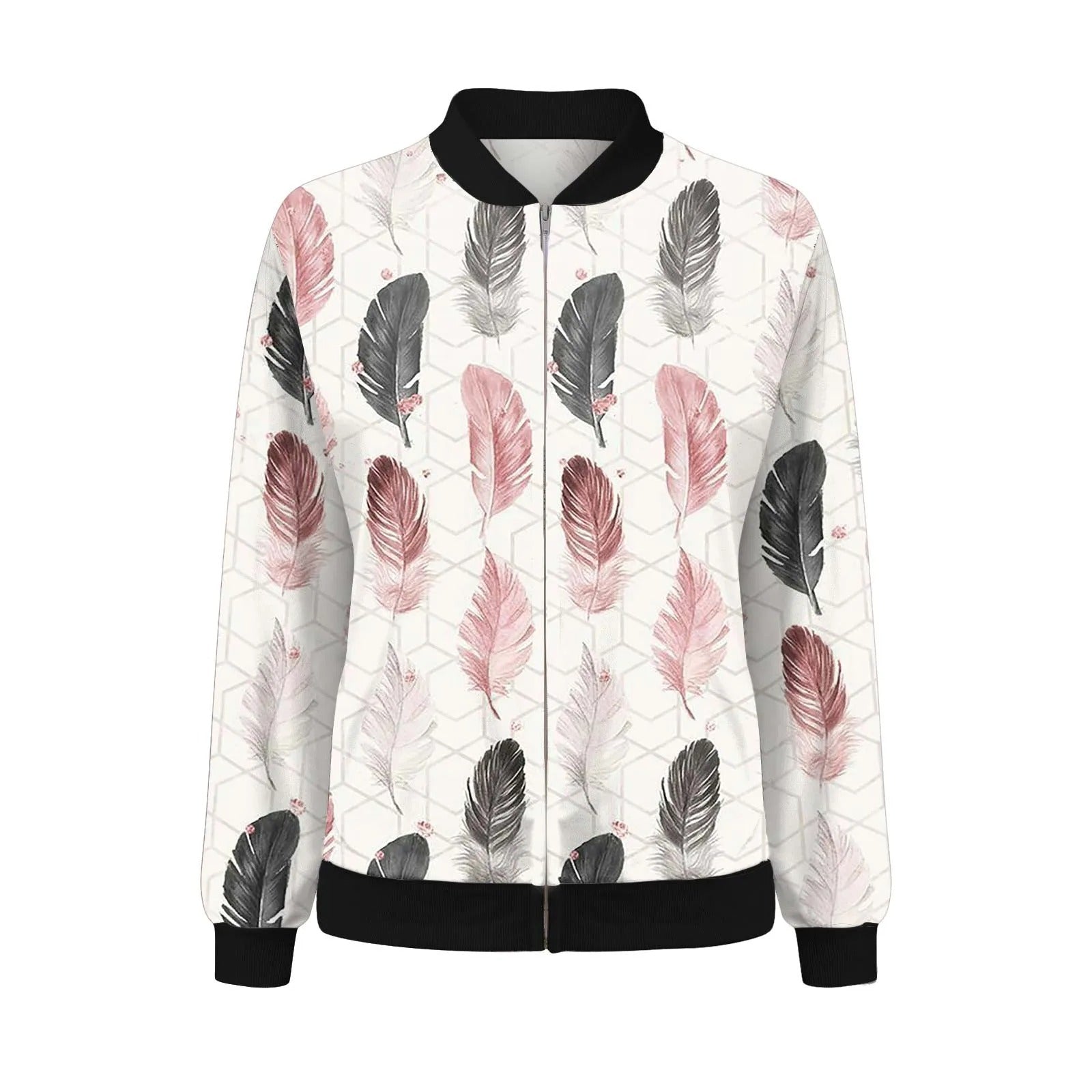 zomerse jas met bloemenprint dames chique elegant comfortabel lente voorjaarsjas vrouwern bomberjas vest trui met rits