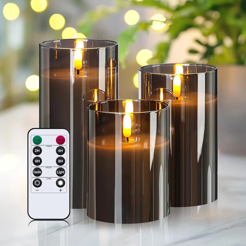 GlowAmbience 3-delige LED Kaarsenset met Timer - Stijlvol en Duurzaam