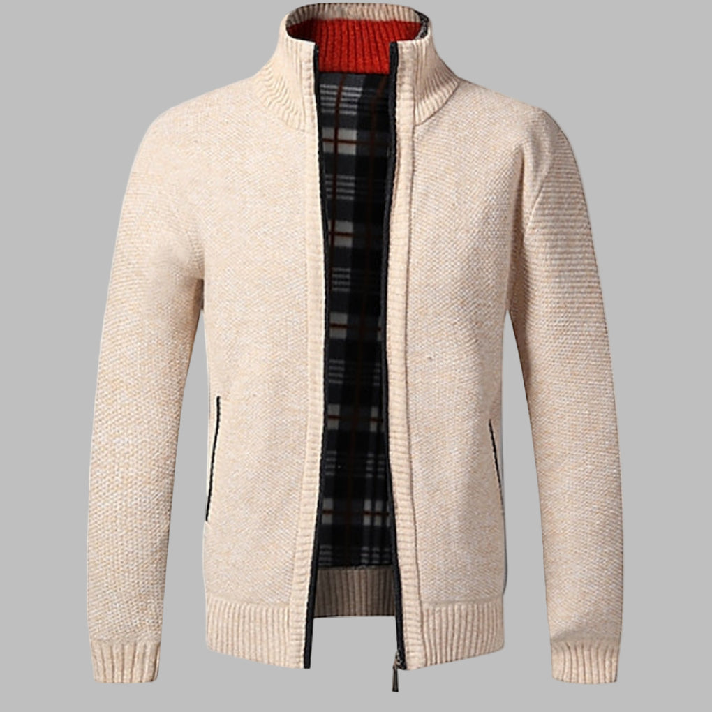 Stijlvolle gebreide trui met rits voor heren