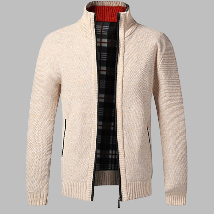 Stijlvolle gebreide trui met rits voor heren