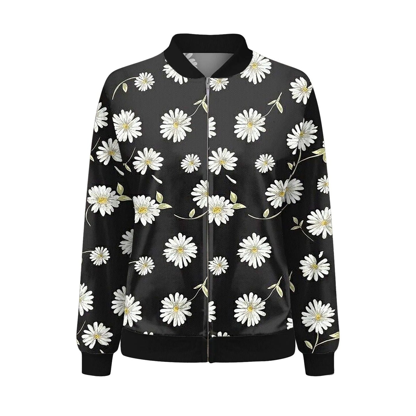 zomerse jas met bloemenprint dames chique elegant comfortabel lente voorjaarsjas vrouwern bomberjas vest trui met rits