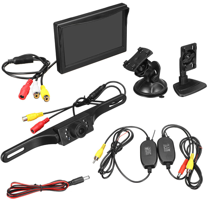 Draadloze Achteruitrijcamera Set – 5 Inch LCD Scherm, 170 Graden Zicht en Waterdichte Camera voor Veilig Parkeren DIY