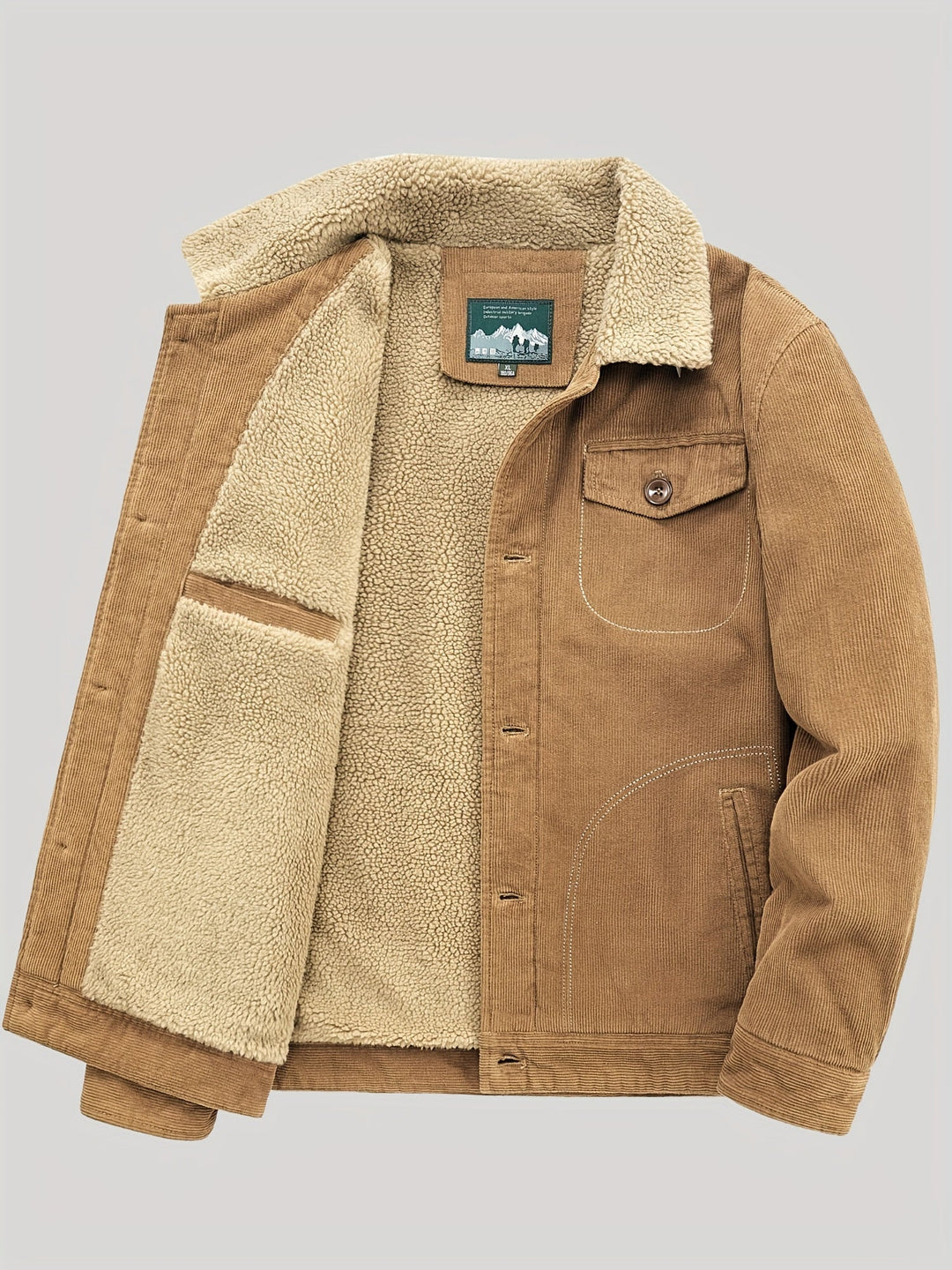 Luxe Corduroy Jas Met Fleece Voering Voor Heren - Gulian