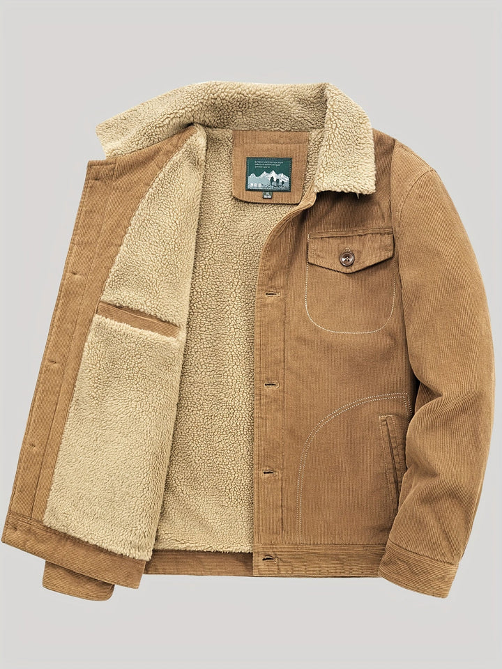 Luxe Corduroy Jas Met Fleece Voering Voor Heren - Gulian