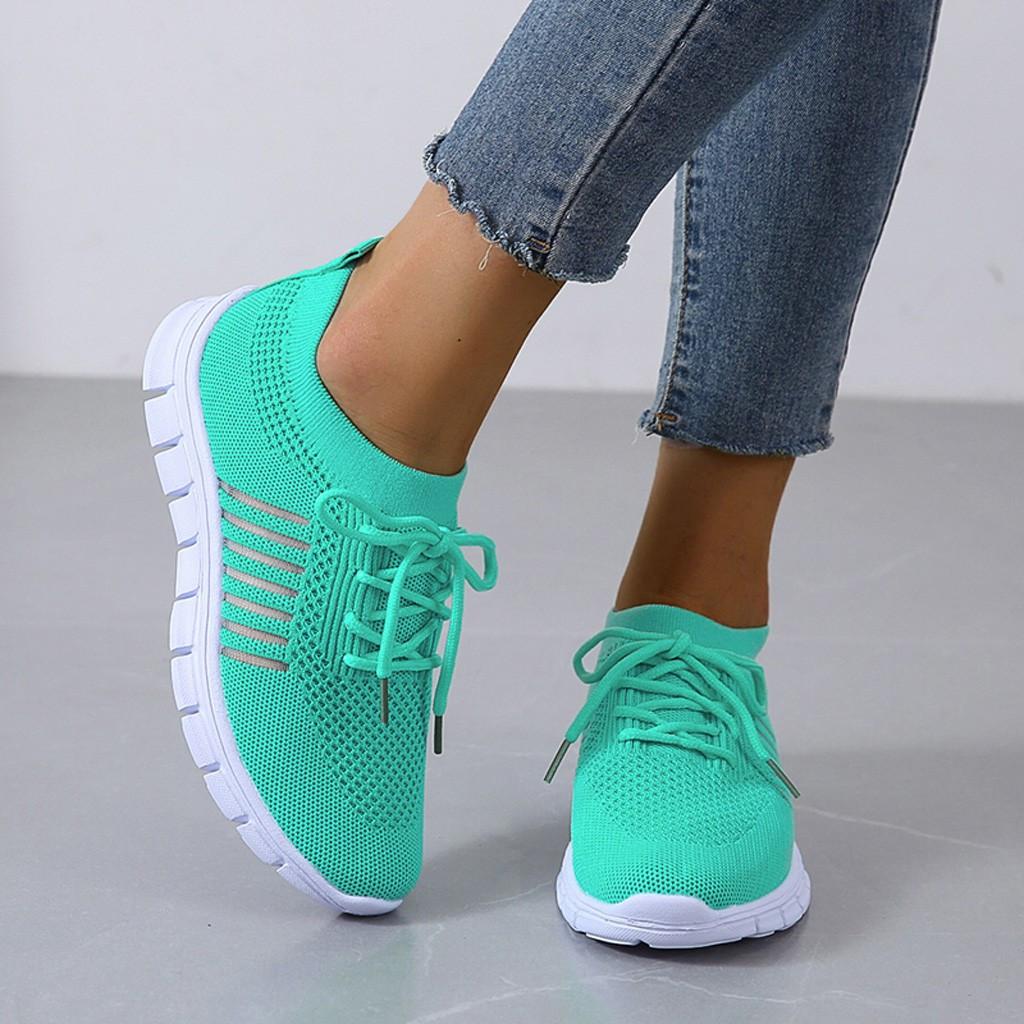 Comfortabele elastrische dames schoenen orthopedische sneakers met vetersluiting en ondersteunende dempende zool sportschoenen vrouwen zomer schoenen