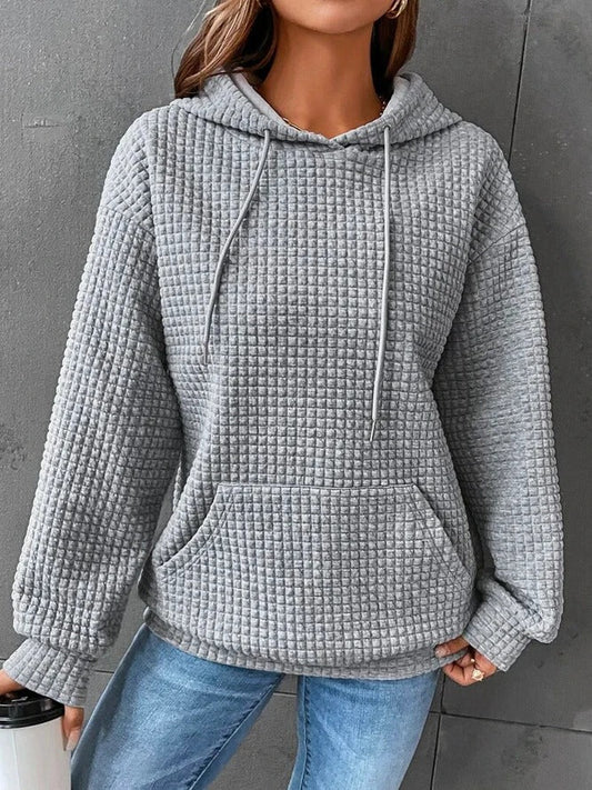 Casual Plain Hoodie Voor Dames