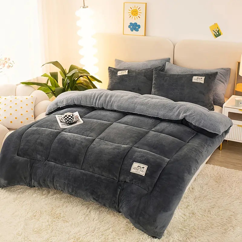 CozyNest Moderne Gewatteerde Dekbed – Ultra Zacht Microfiber, Zware All-Season Warmte, Wasbaar & Ademend, Winterdik Fleece, Perfect Cadeau