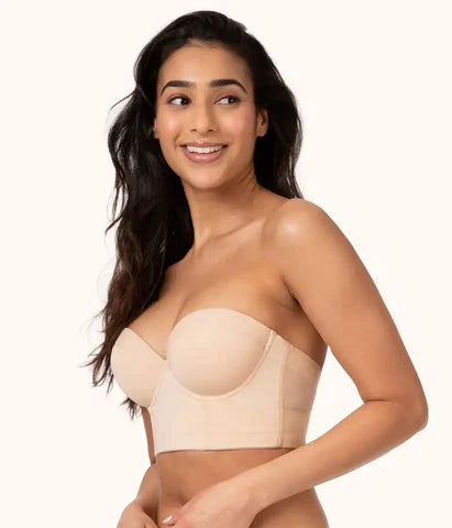 Mode draagt Elegante Comfortabele Strapless Push Up BH│1+1 Gratis beige zonder bandjes