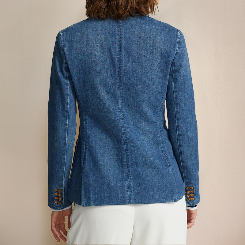 chique spijker blazer met knopen dames elegant comfortabel zomerjas vrouwen dames