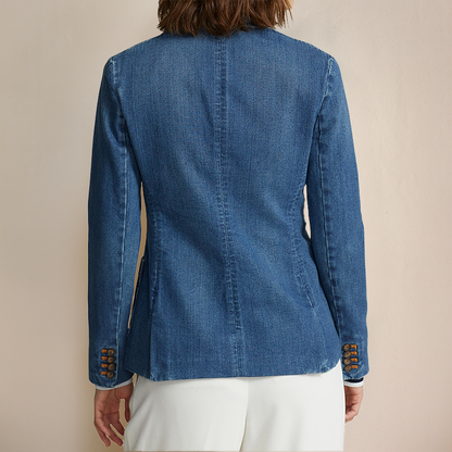 chique spijker blazer met knopen dames elegant comfortabel zomerjas vrouwen dames