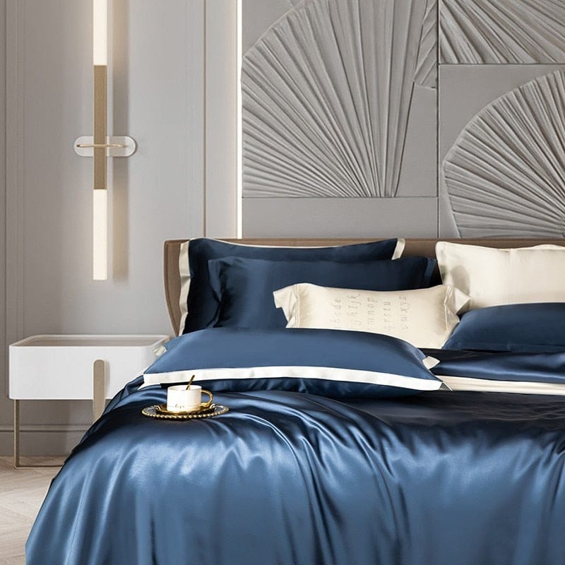 Premium Luxe Navy Blue - Beddengoed Set van Moerbei Zijde