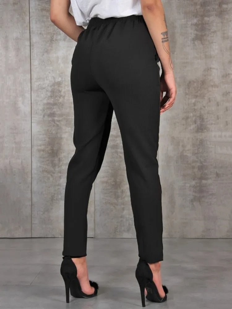 Chiffon Hoge Taille Broek Dames zwart dameskleding hakken