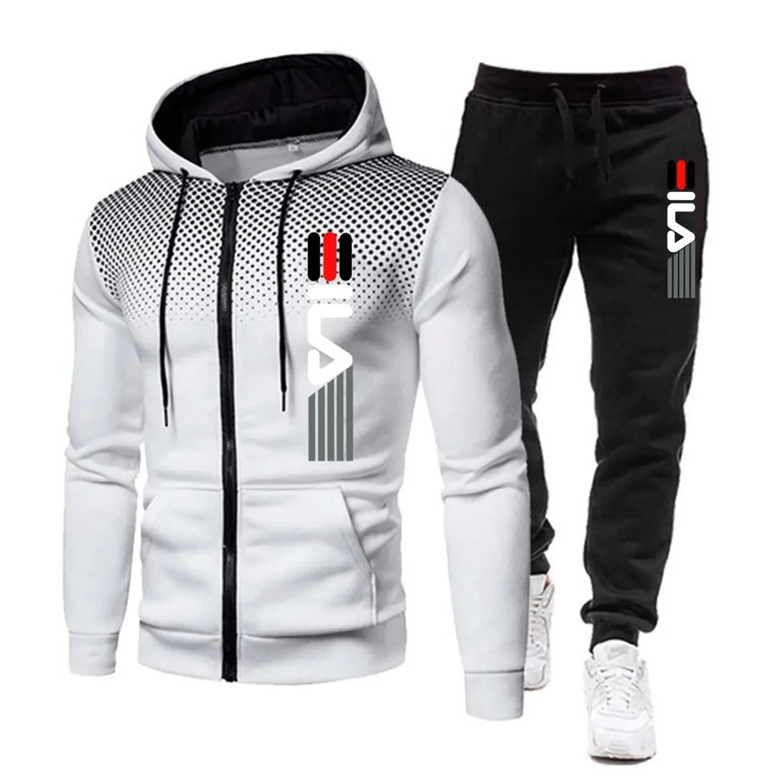 Heren Tracksuit met Rits en Print