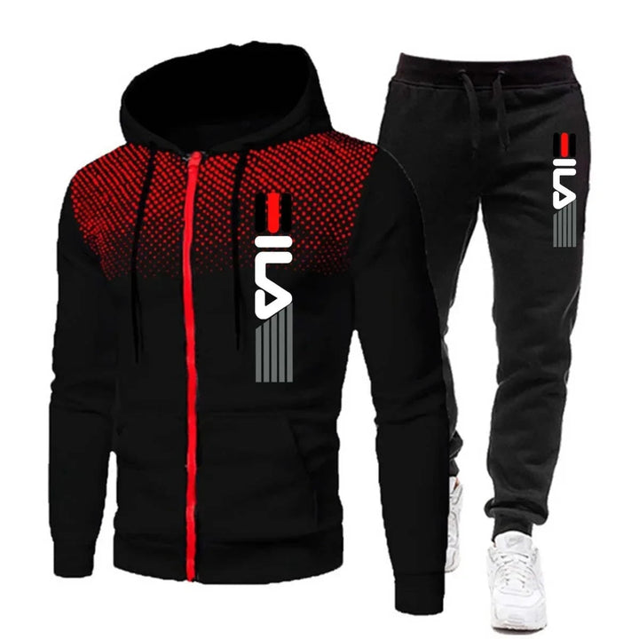Heren Tracksuit met Rits en Print