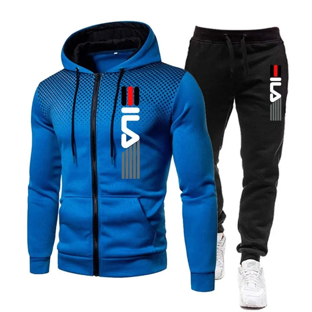 Heren Tracksuit met Rits en Print