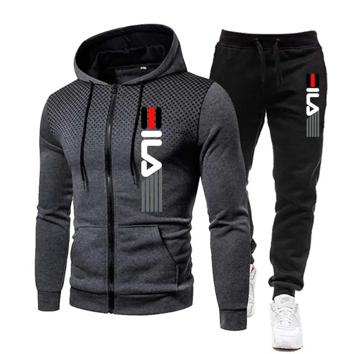 Heren Tracksuit met Rits en Print