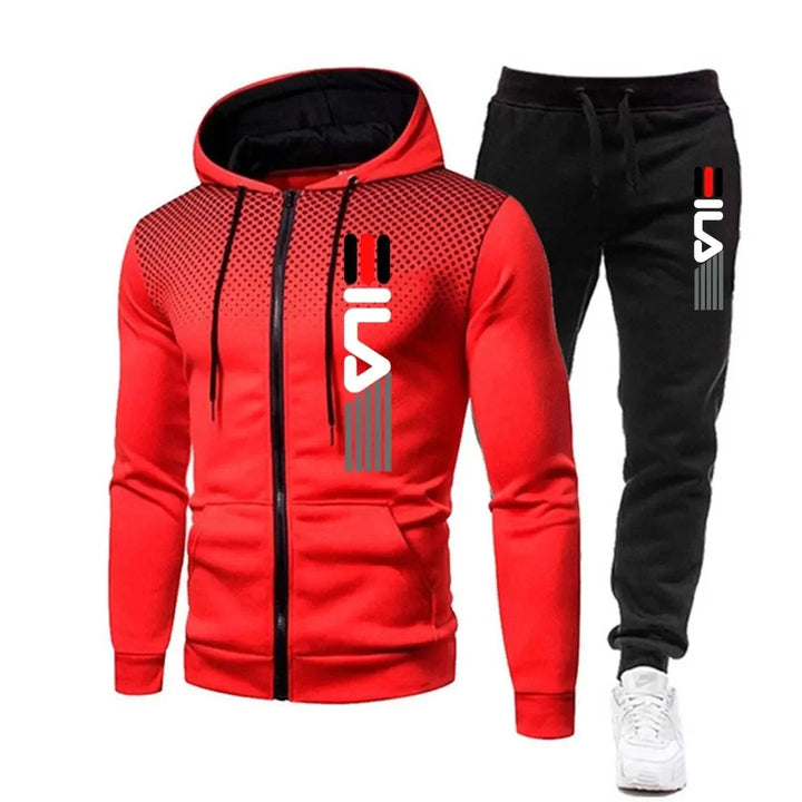 Heren Tracksuit met Rits en Print