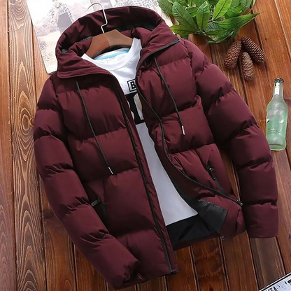 Casual Puffer Winterjas Met Capuchon Voor Heren - Nordelle