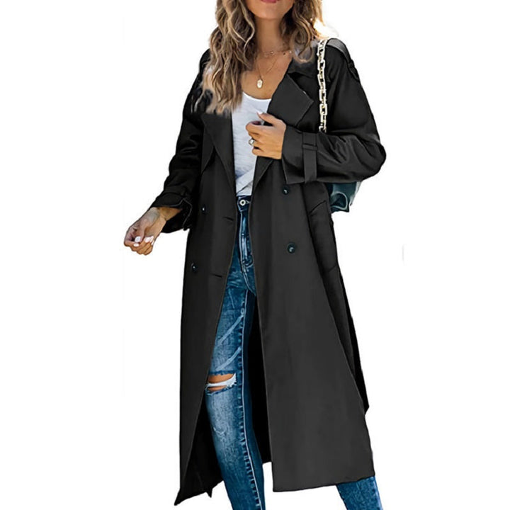 Klassieke Dames Trenchcoat met Dubbele Rij Knopen