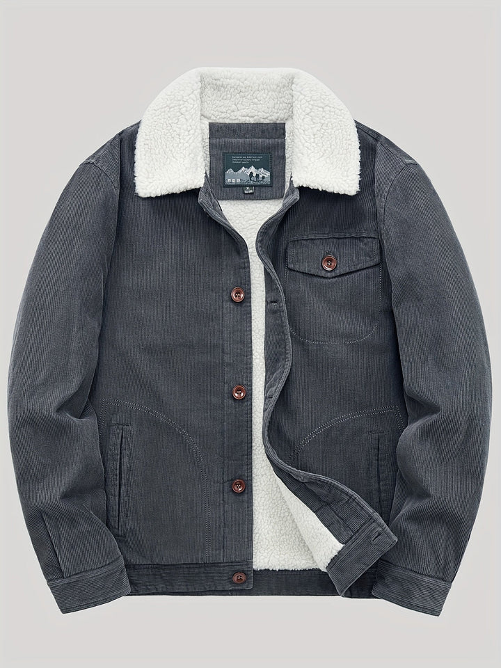 Luxe Corduroy Jas Met Fleece Voering Voor Heren - Gulian