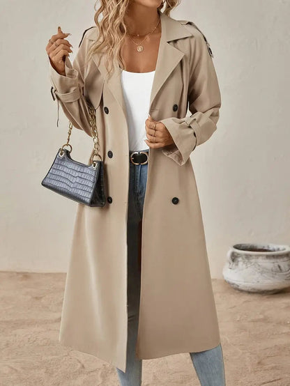 Premium Lange trenchcoat Dames Jas Met Knopen - Joelle