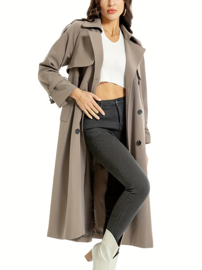 Premium Trenchcoat Lang Voor Dames - Luxor