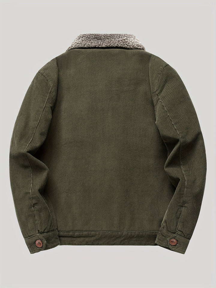 Luxe Corduroy Jas Met Fleece Voering Voor Heren - Gulian