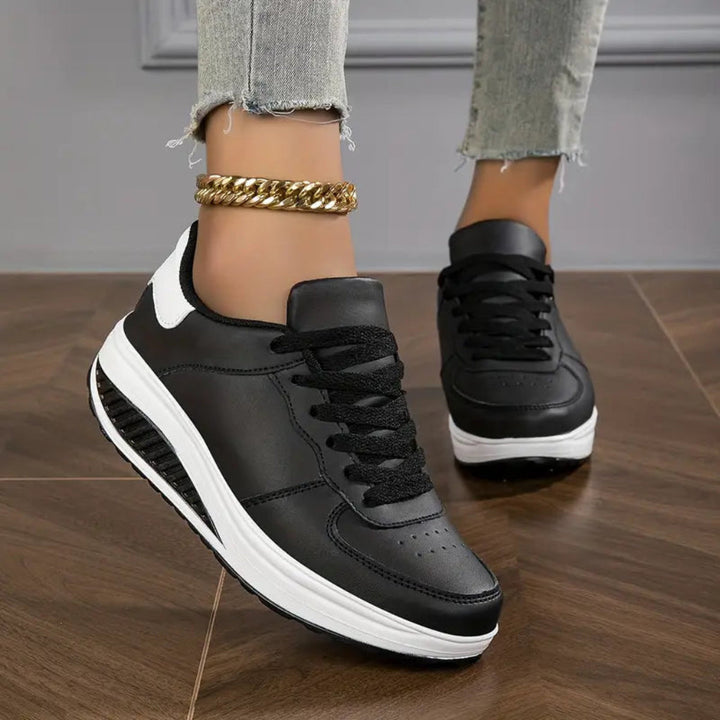 PU leren platform flats voor dames