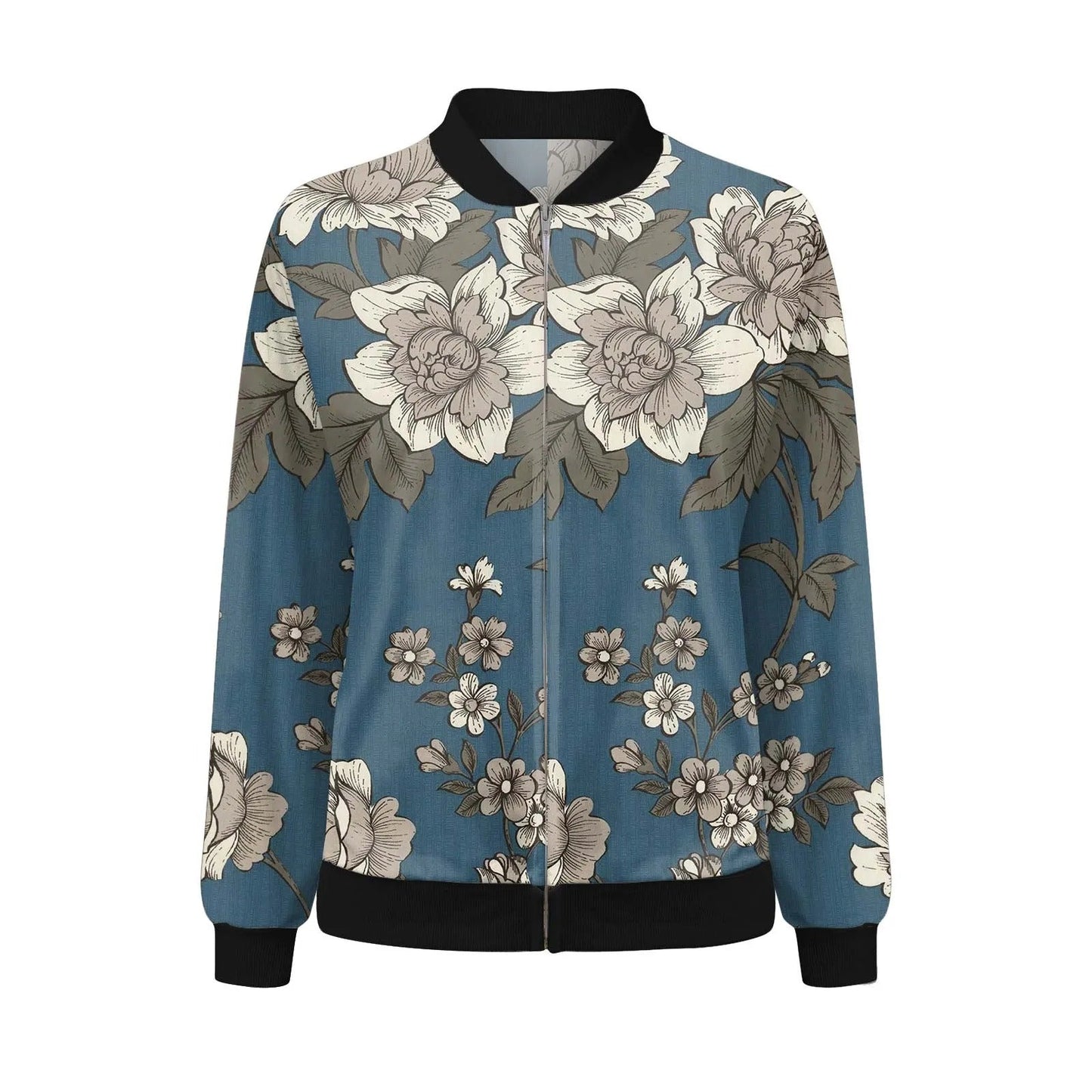 zomerse jas met bloemenprint dames chique elegant comfortabel lente voorjaarsjas vrouwern bomberjas vest trui met rits