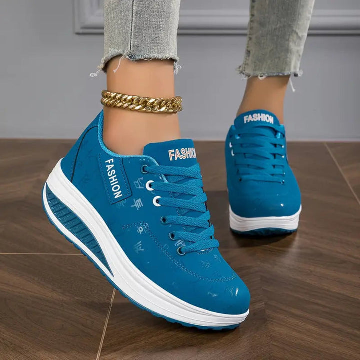 PU leren platform flats voor dames