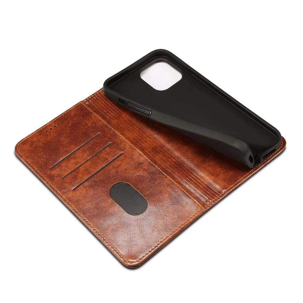 Leren Flip Cover Portemonnee Case - Aurora - Echt Leer - Alle Iphone's