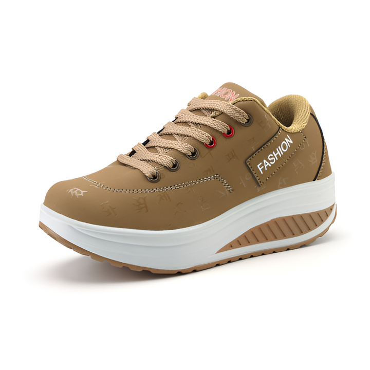 PU leren platform flats voor dames