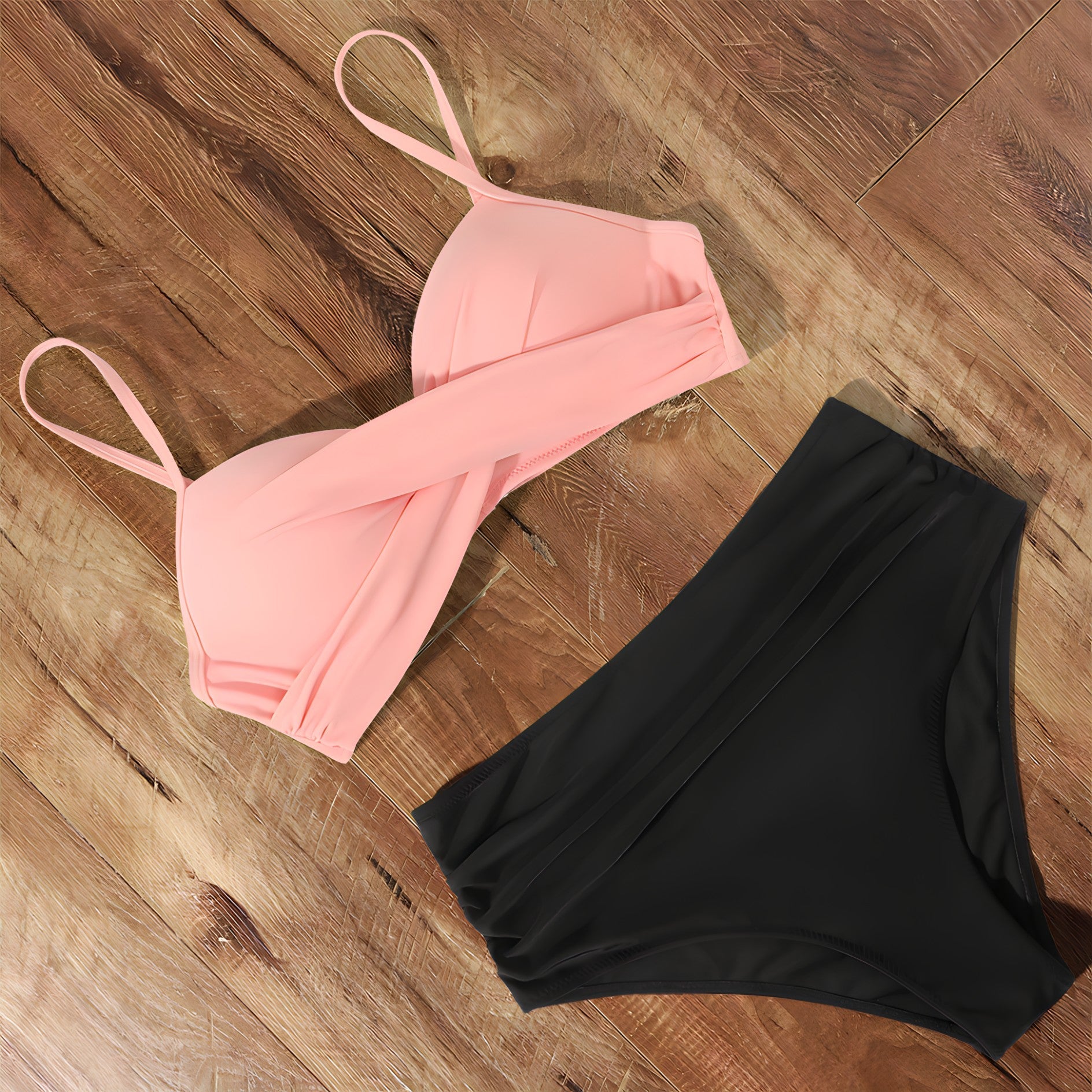 bikini met strik sexy badpak voor dames vakantie badpak met strik bij de borst en bikini broekje broek met hoge taille en top met verstelbare bandjes