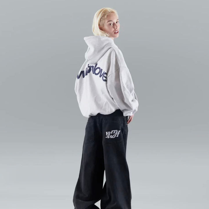 Hoodie met Gotische Print voor Streetwear Liefhebbers