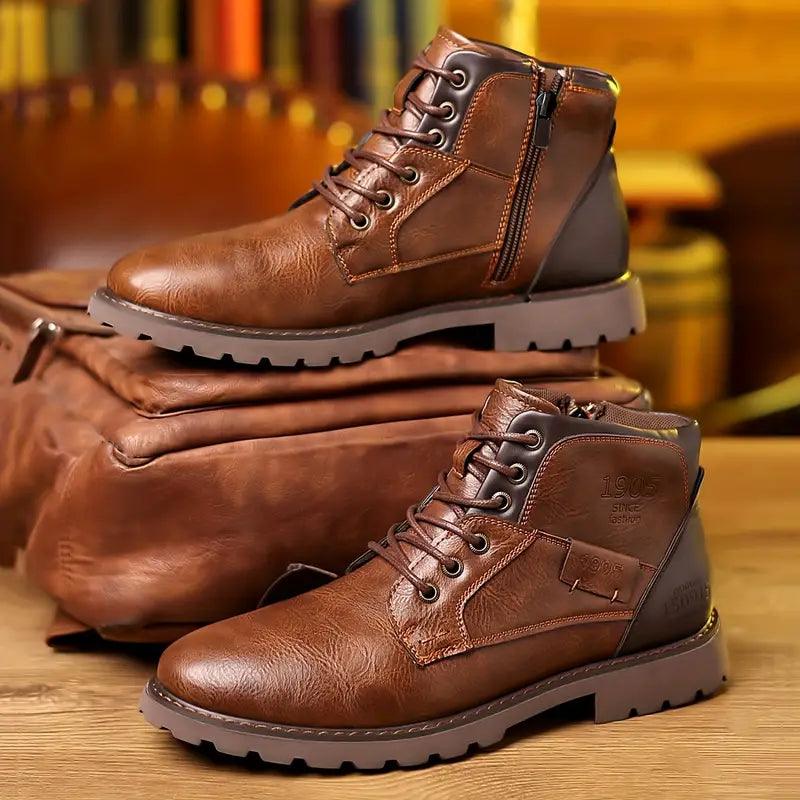 Leren Zipper Dress Boots voor Heren