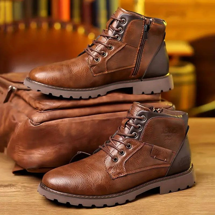 Leren Zipper Dress Boots voor Heren
