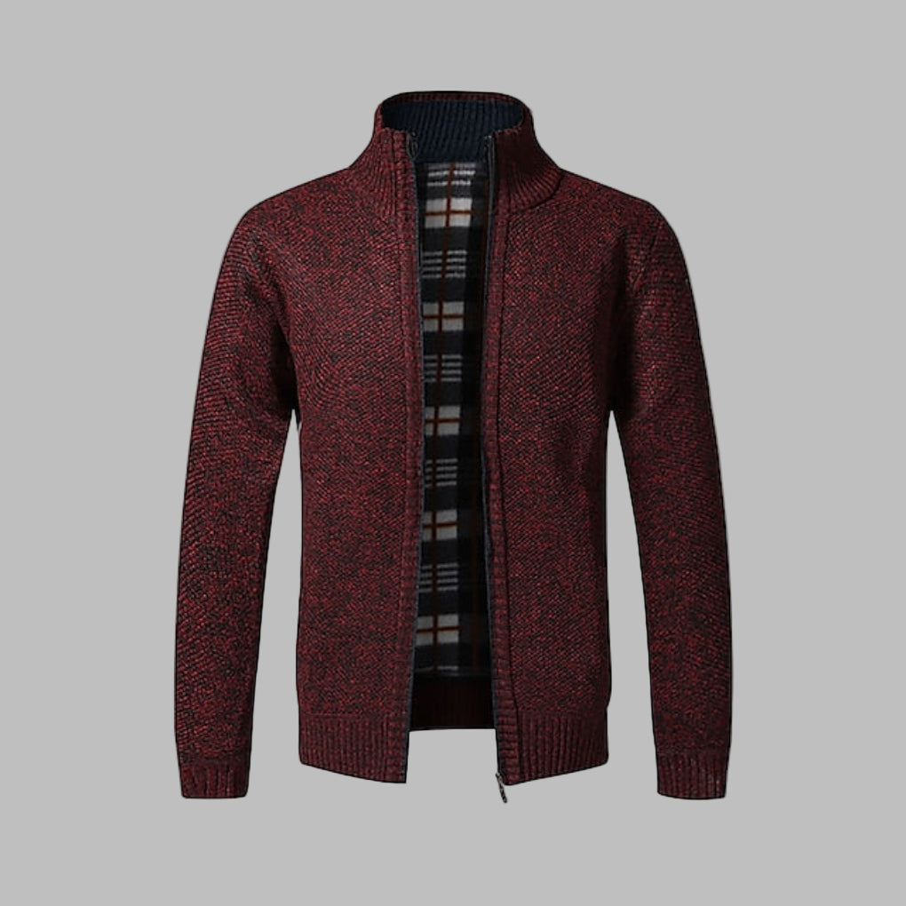 Stijlvolle gebreide trui met rits voor heren