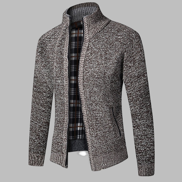 Stijlvolle gebreide trui met rits voor heren