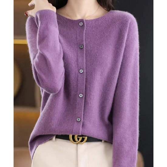 Zachte Merino Wollen Dames Cardigan - Milana