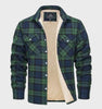 Elegant heren flanellen jack in vintage stijl met fleece voering en knoopsluiting - George