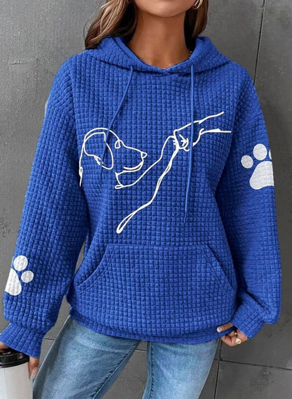 Basic Hoodie Met Hondenprint Voor Dames