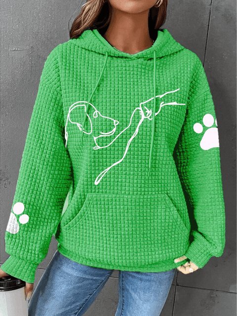 Basic Hoodie Met Hondenprint Voor Dames