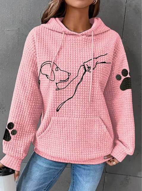 Basic Hoodie Met Hondenprint Voor Dames