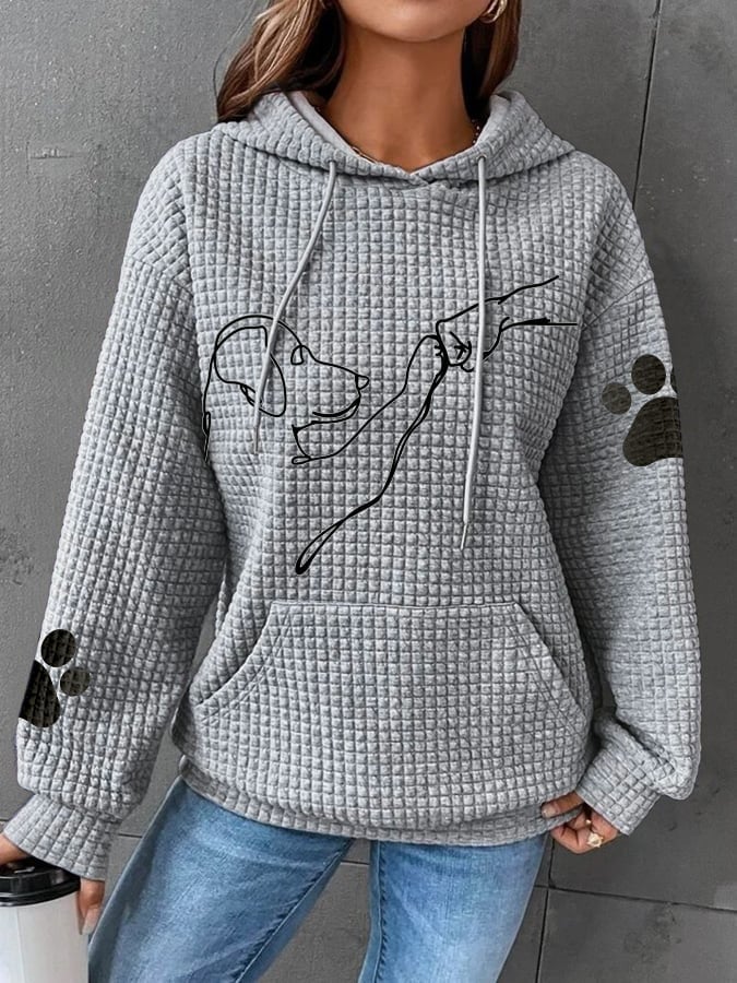 Basic Hoodie Met Hondenprint Voor Dames