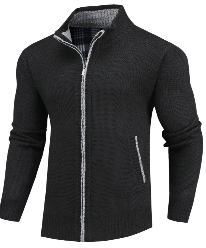 Comfortabel Gebreid Flanellen Vest Met Rits - George