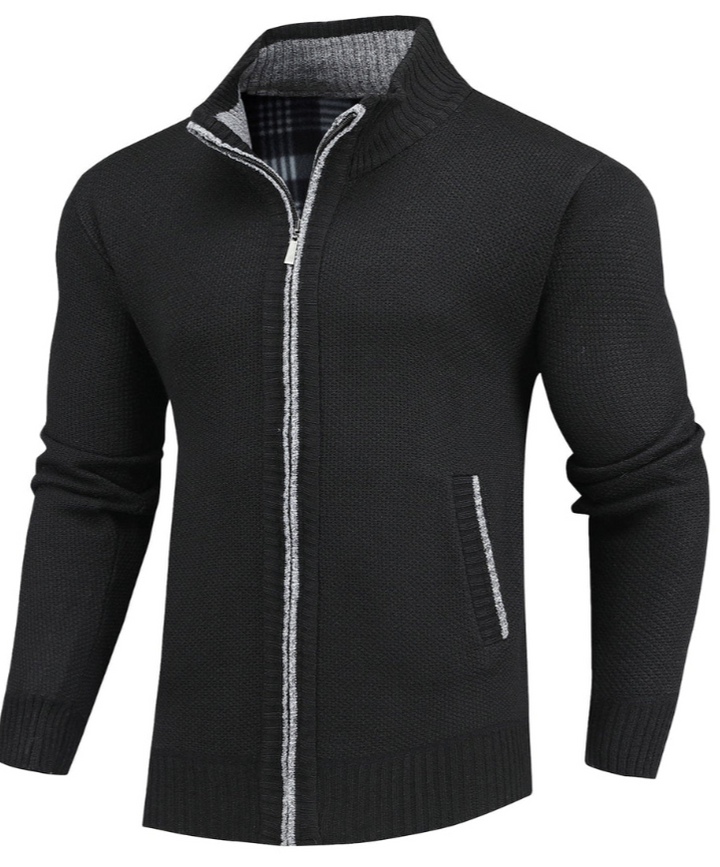 Comfortabel Gebreid Flanellen Vest Met Rits - George