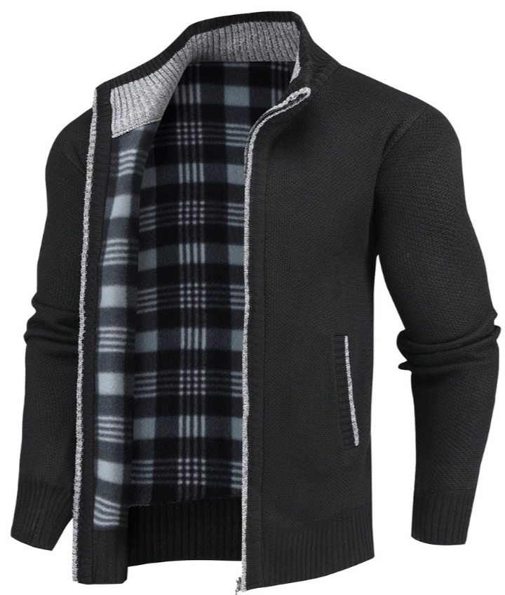 Comfortabel Gebreid Flanellen Vest Met Rits - George