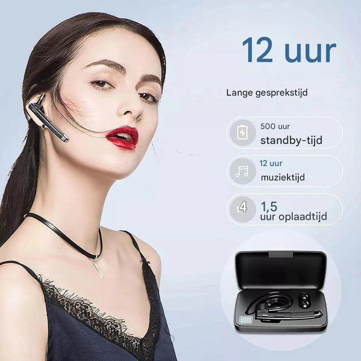 BT5.3 Bluetooth-headset met één oor en ruisonderdrukking