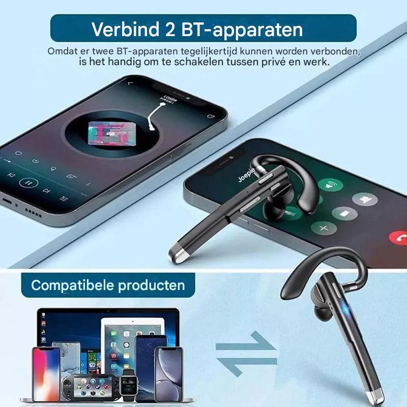 BT5.3 Bluetooth-headset met één oor en ruisonderdrukking