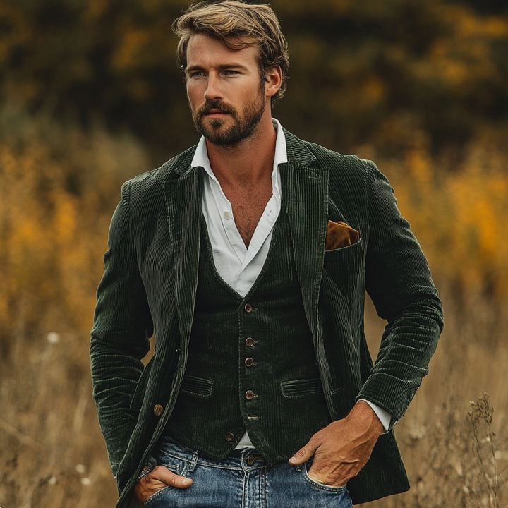Vintage Corduroy Jas voor Heren